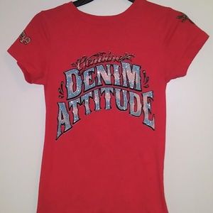 LACULTURE Womens Top Red Medium ( See Back Side )